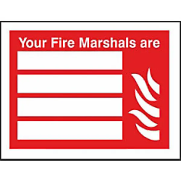 Image of SECO by Stewart Superior Seco Fire Fighting Equipment Safety Sign Your Fire Marshalls Are Self Adhesive Vinyl 150 x 200mm - FF122SAV150X200 FF122SAV15