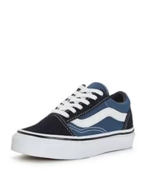 image of Vans Old Skool Childrens Boy Trainers-Navy, Size 2