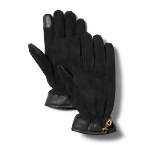 image of Timberland Winter Hill Leather Gloves For Men In Black Black, Size L