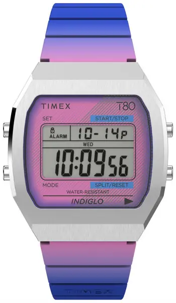 image of Timex TW2V74600 80 (36mm) Digital Dial / Purple Resin Strap Watch