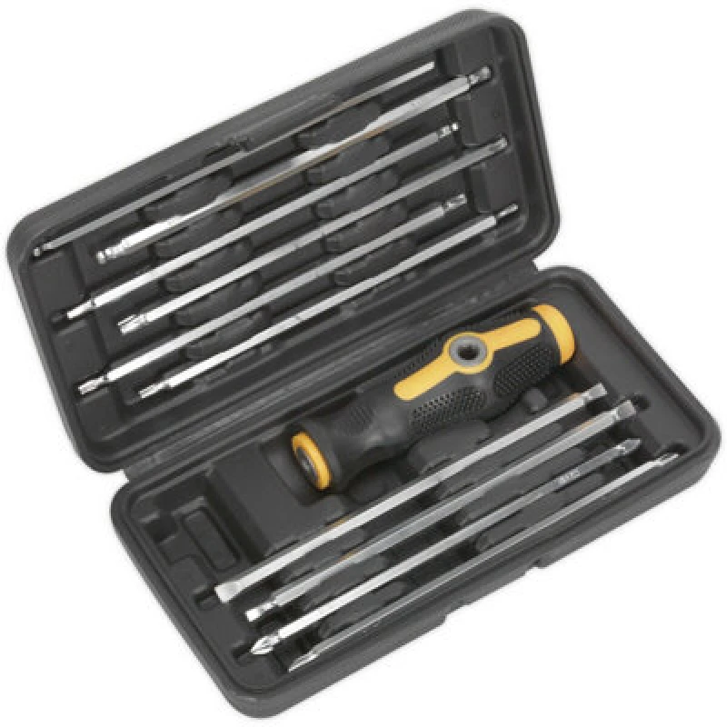 Image of Loops 20-in-1 T Bar Screwdriver Set - Slotted Phillips TRX Hex Ball - Long Bits & Case Multi