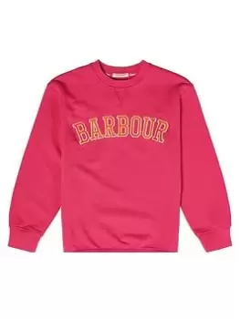Image of Barbour Girls Northumberland Sweat Top - Pink Dahlia, Pink, Size Age: 8-9 Years, Women