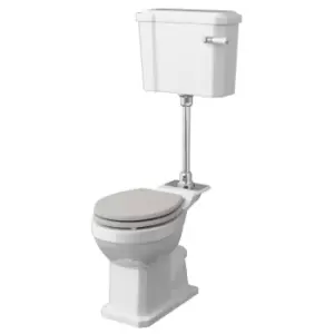 image of Hudson Reed Richmond Comfort Height Mid Level Pan, Cistern & Flush Pipe Kit - White