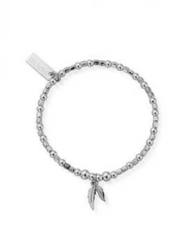 image of Chlobo Chlobo ChildrenS Sterling Silver Double Feather Bracelet