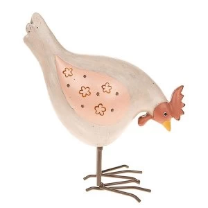 image of Henrietta Pecking Pink Hen Large Ornament