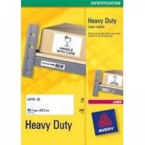 image of Avery Laser Label H/duty 12/sht 20/pk Wh