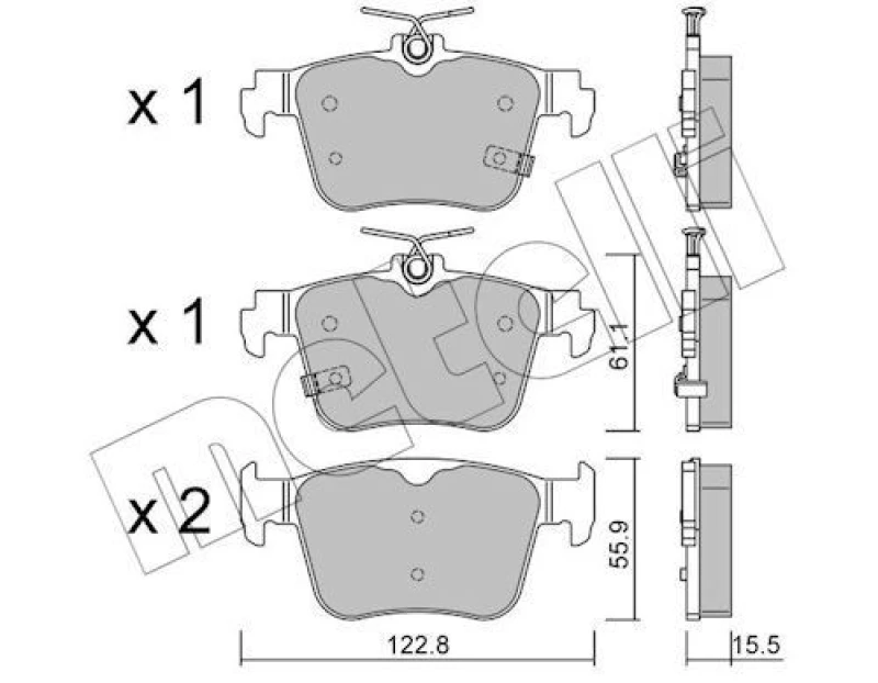 Image of METELLI Brake pad set METELLI 22-1442-0