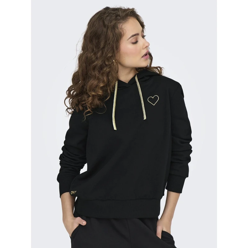 Image of Only Heart Print Hoodie charcoal grey Cotton M