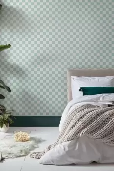 Image of Envy Check me Out Mint Checkered Wallpaper