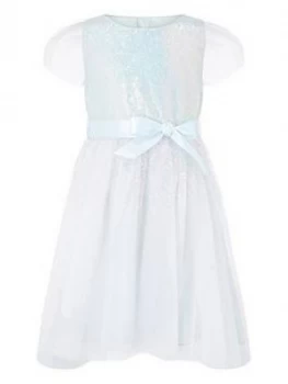 image of Monsoon Girls Sequin Dress - Pale Blue Size 4 Years, Women