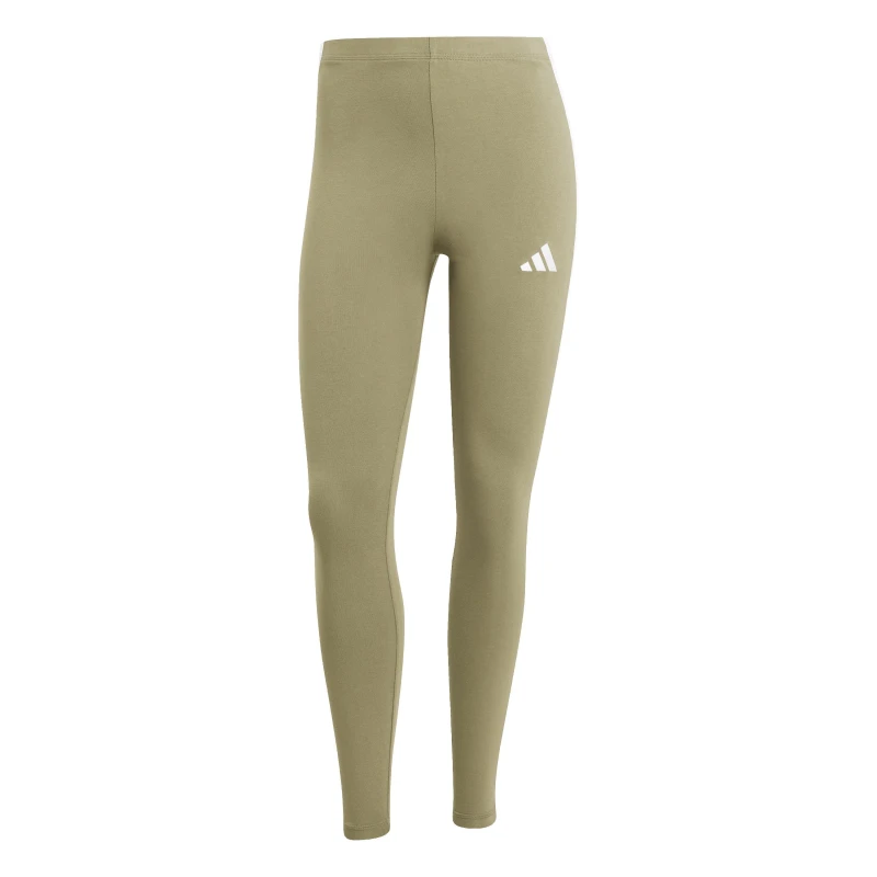 Image of adidas Essentials 3 Stripe Leggings Womens Olive female M (12-14)