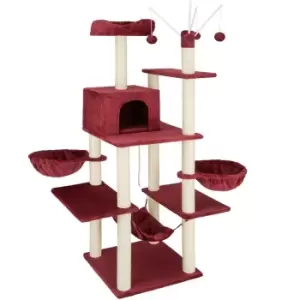 image of Tectake Cat Tree Scratching Post Lilou - Burgundy