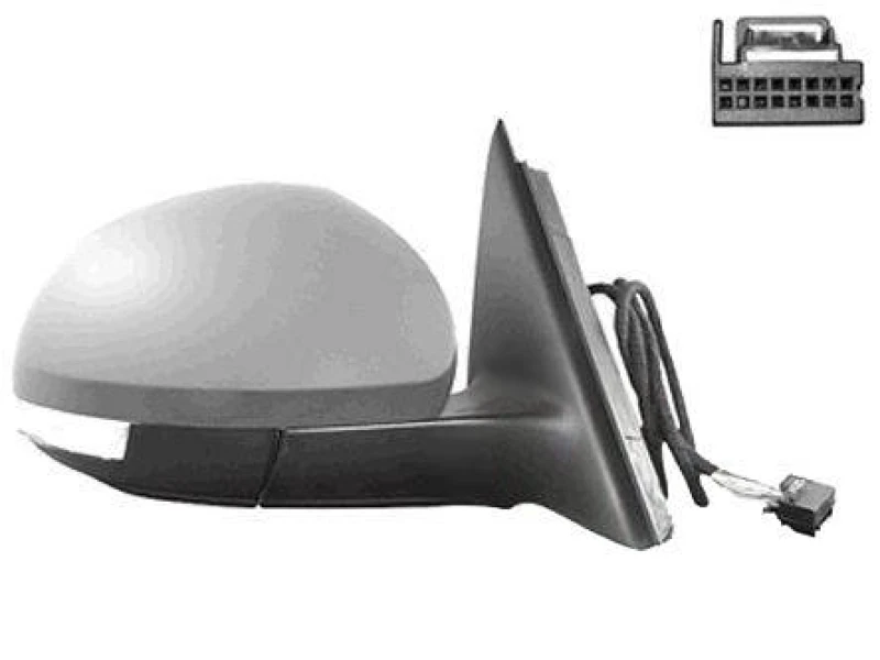 Image of VAN WEZEL 7606808 Wing mirror * HAGUS * Right, Heatable, primed Outside Mirror (50)