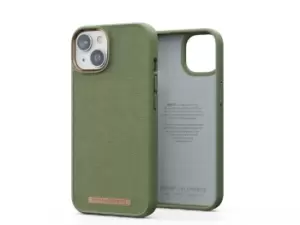 Image of Njord byELEMENTS Suede Comfort+ Case for Apple iPhone 14, Olive