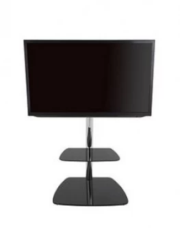 image of Avf Iseo 600 TV Unit - Chrome/Black Glass - Fits Up To 55" Tv