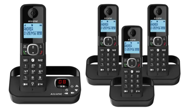 image of Alcatel F860 Voice TAM Cordless Dect Phone Quad Handsets