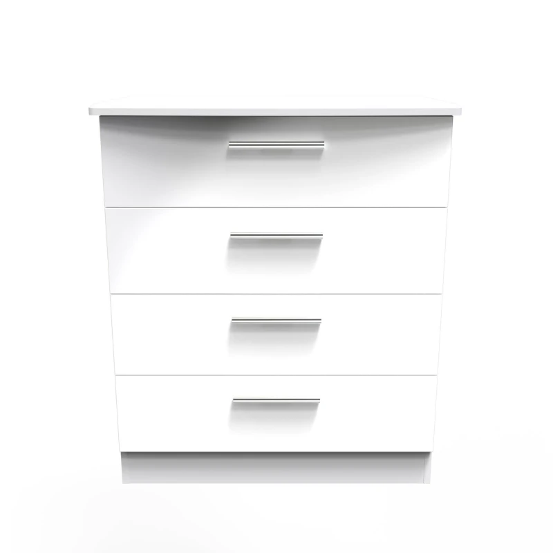 Image of Harrow 4 Drawer Chest In White Gloss (Ready Assembled)