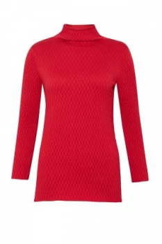 image of French Connection Molly Mozart Knits High Neck Jumper Red