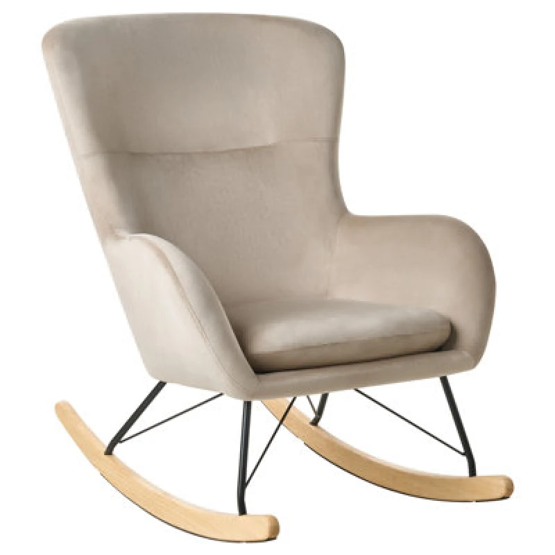 Image of Beliani Rocking Chair Ellan Velvet Beige