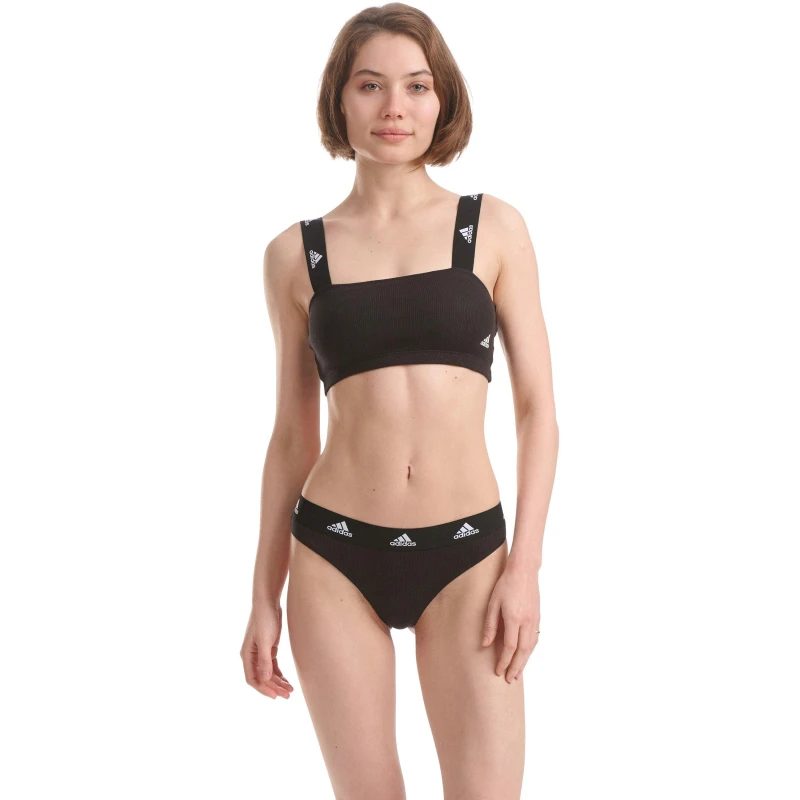 Image of adidas Ribbed Bandeau Womens - Black 8