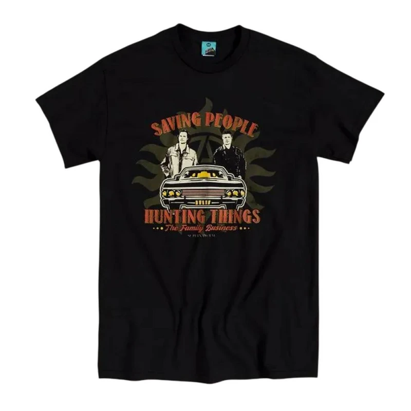 Image of Supernatural Mens The Family Business T-Shirt in Black Size: Large Black Male L