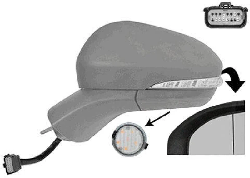 Image of VAN WEZEL 1883817 Wing mirror * HAGUS * Left, Heatable, primed Outside Mirror (50)