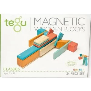 image of 24 Piece Tegu Magnetic Wooden Block Set Sunset