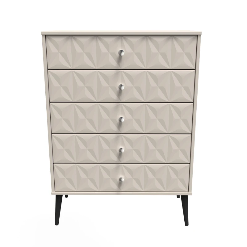 Image of Toledo 5 Drawer Chest In Kashmir Matt (Ready Assembled)