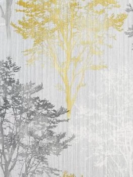 Image of Arthouse Wildwood Ochre / Grey Wallpaper