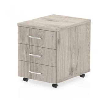 Image of Trexus 3 Drawer Mobile Pedestal 430x500x510mm Grey Oak Ref I003224