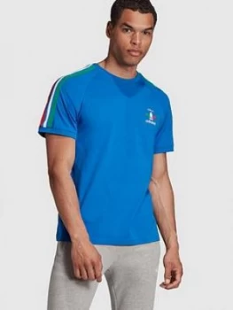 image of adidas Originals 3 Stripes Italia T-Shirt - Blue Size M Men