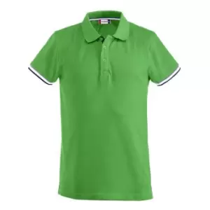 Clique Mens Newton Stripe Detail Polo Shirt (XS) (Apple Green)