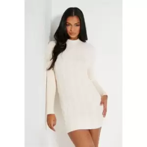 image of I Saw It First Cable Knit Mini Dress - White