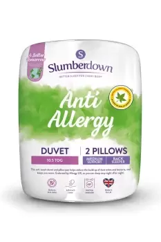 Image of Anti Allergy 10.5 Tog All Year Round Duvet With 2 Pillows