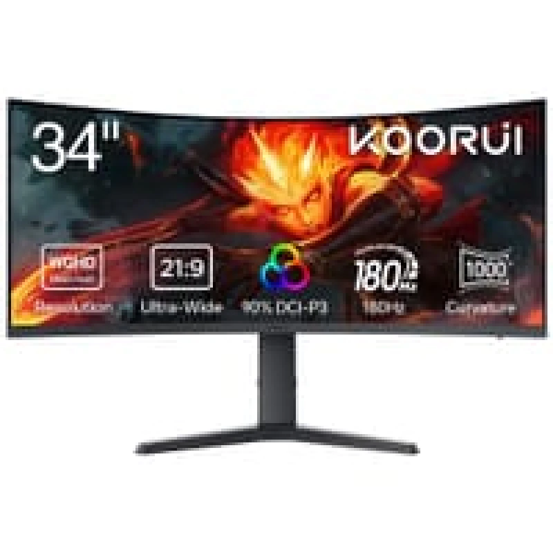 Image of Koorui Koorui 34" UWQHD 180Hz Curved Gaming Monitor (G3441VC) G3441VC