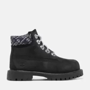 Image of Timberland Premium 6" Boot For Toddler In Black With Print Black Kids, Size 10