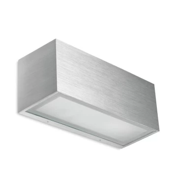 image of Lia 1 Light Up & Down Wall Light Brushed Aluminium IP44, E27