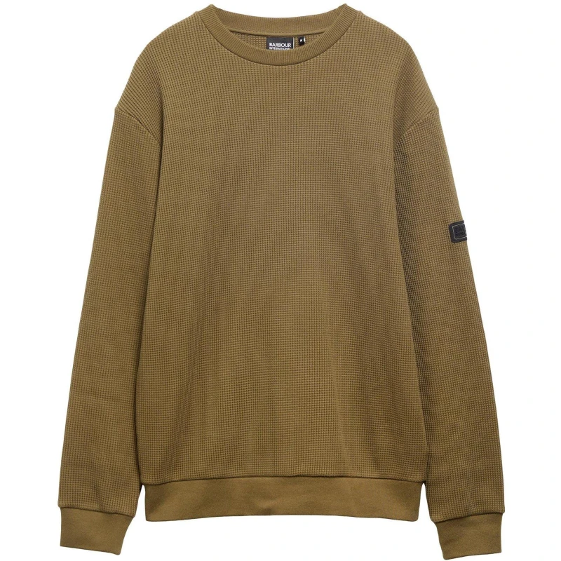 Image of Barbour International Mens Curve Crew Sweatshirt Olive OL99 male XL
