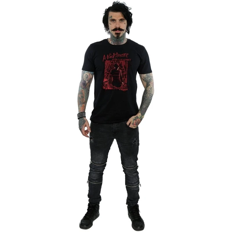 Image of Nightmare On Elm Street Mens Freddy Krueger T-Shirt in Black Size: Small Black Male S