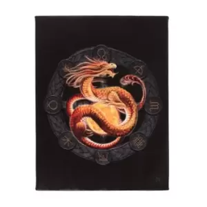 Image of 19x25cm Litha Dragons of the Sabbats Canvas Plaque by Anne Stokes