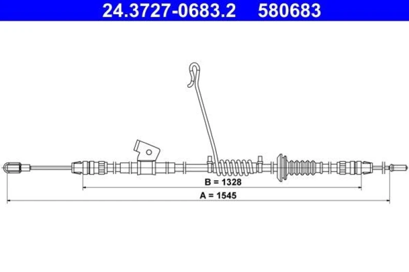 Image of Handbrake cable ATE 24.3727-0683.2