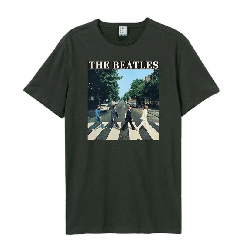 Image of Amplified Amplified Men Abbey Road The Beatles T-Shirt in Charcoal Size: Small Charcoal S Male 5063470090662