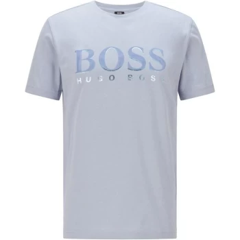Image of Boss Flocked Logo Tee - Open Blue 481