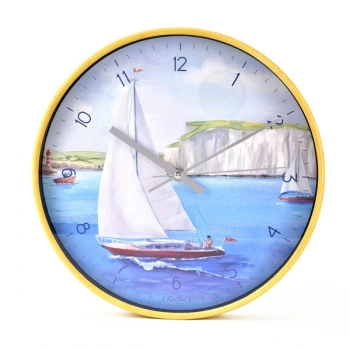 image of By The Seaside Clock Sail Boat at Dover by Finola Stack