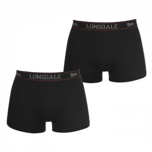 image of Lonsdale 2 Pack Trunks Mens - Black