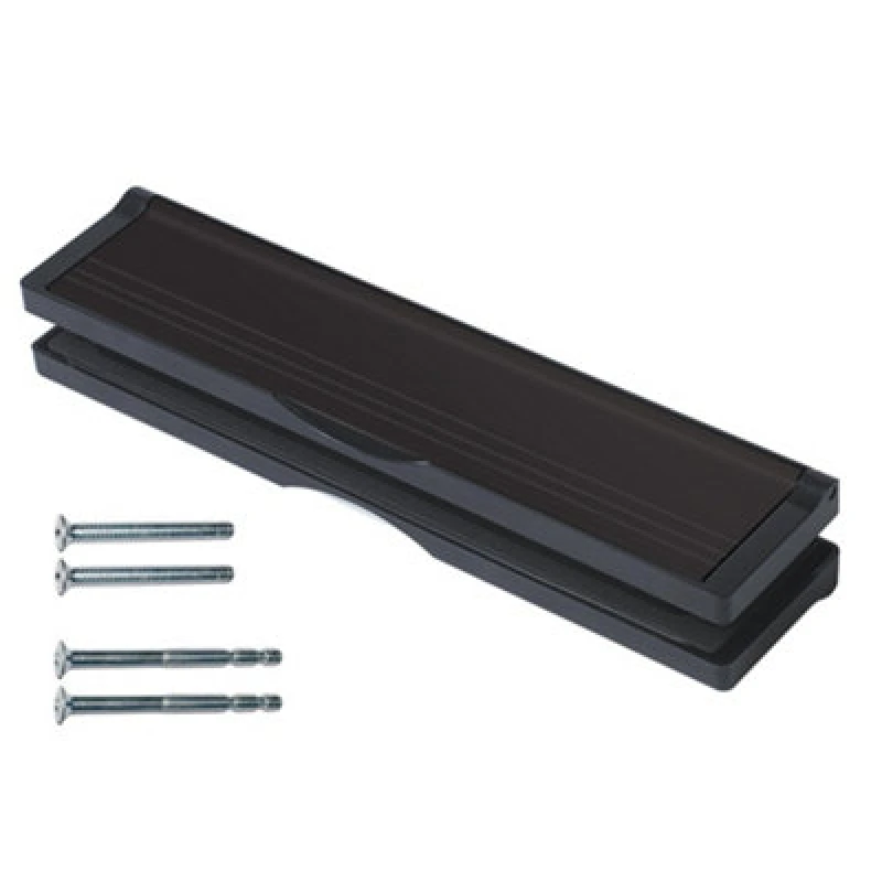 Image of Keypak 12" (30.6Cm) Door Letterbox - Fits 40-80mm Doors, Telescopic Sleeved Letter Box, Black