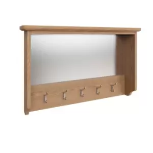Image of Kettle Interiors Oak Coat Rack With Mirror