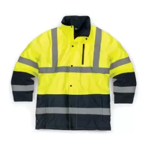 Image of Tough Grit 837599 Hi-Vis 2-Tone Waterproof Jacket Yellow/Navy L