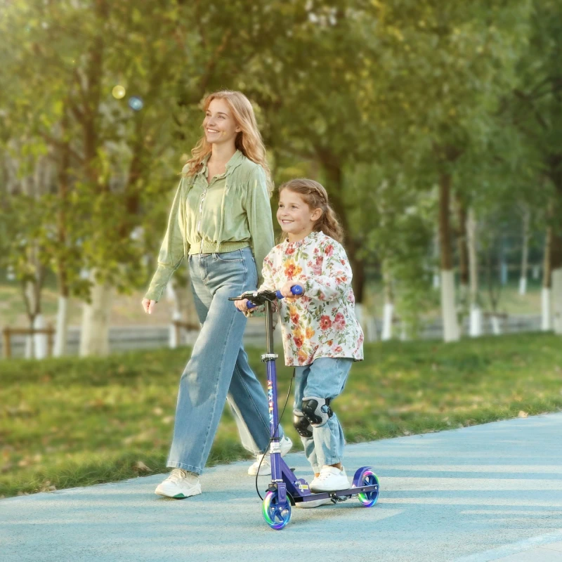 Image of AIYAPLAY Scooter for Kids, Folding Kick Scooter w/ Adjustable Handle, Blue Blue