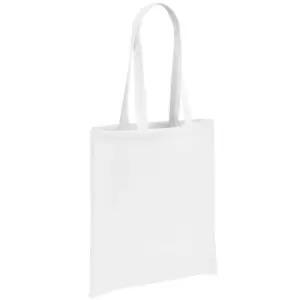 image of Brand Lab Cotton Long Handle Shopper Bag (One Size) (White)